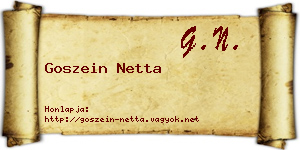 Goszein Netta névjegykártya